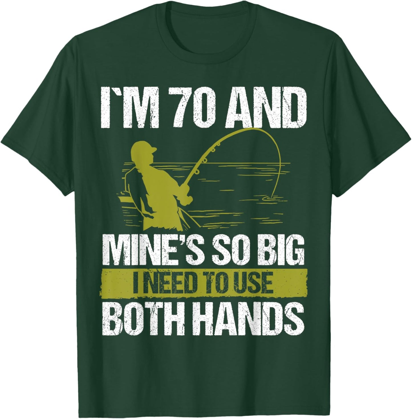 70 Year Old Fishing Lure Fisherman Rod Funny 70 Birthday T-Shirt - T-Shirt | Forest