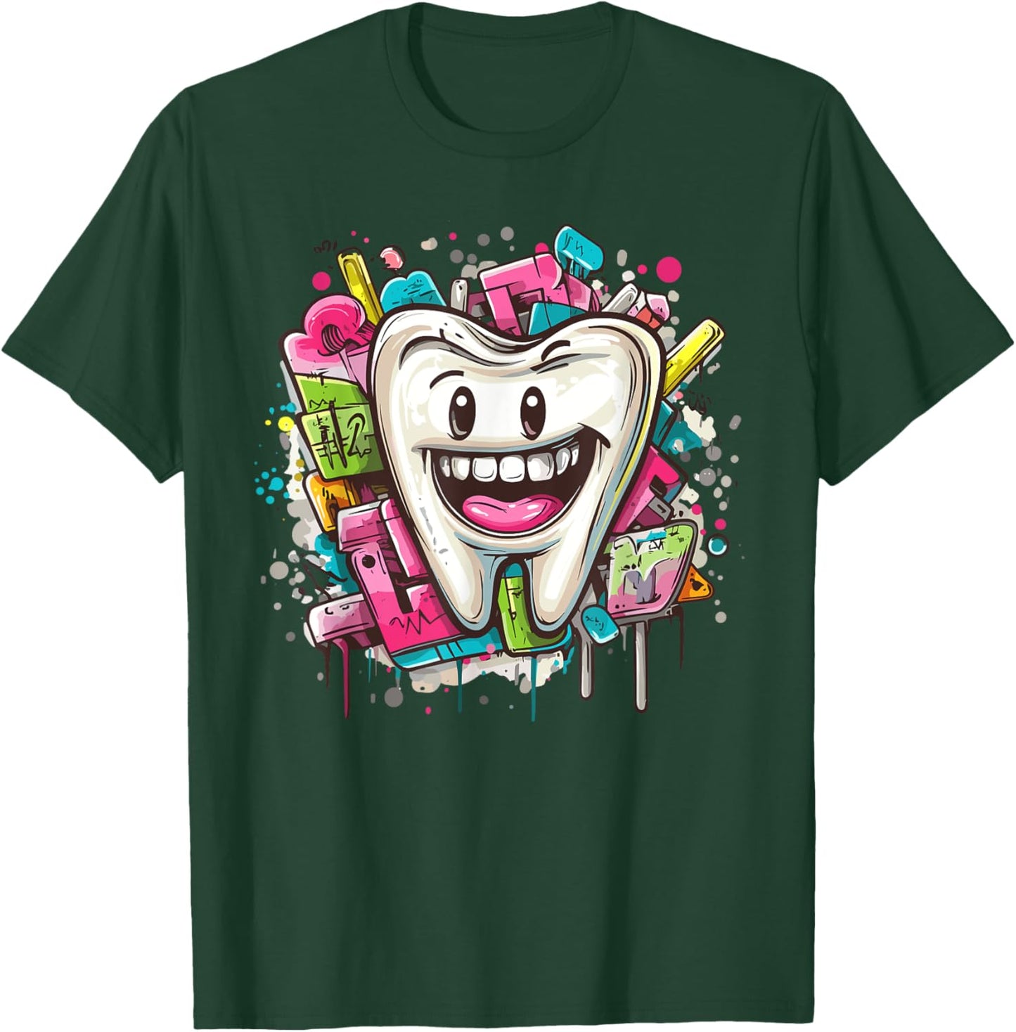 Funny Tooth Smile Cartoon Art T-Shirt - T-Shirt | Forest