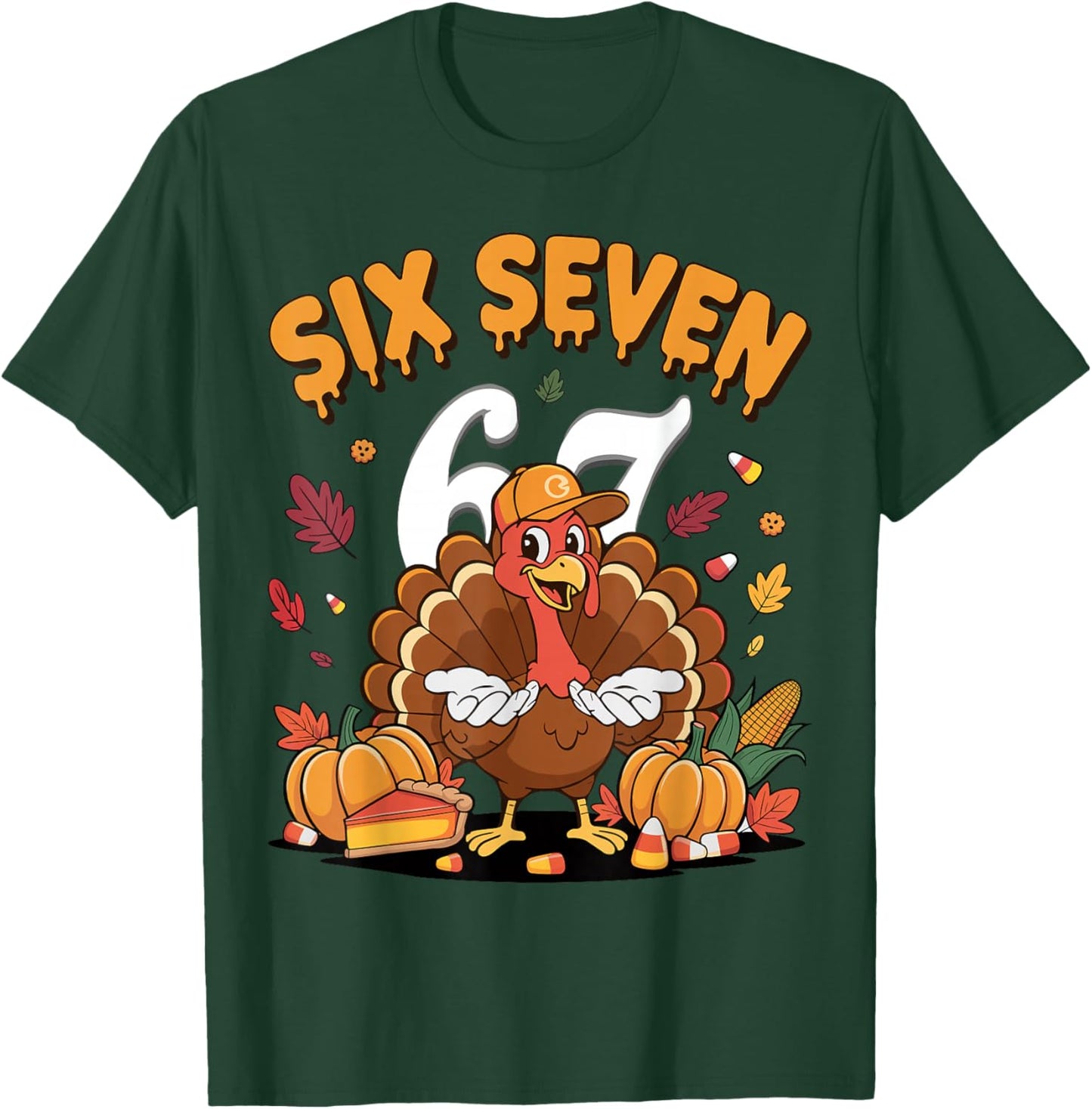67 Meme Six Seven 67 Shirt Meme Funny Turkey Thanksgiving. T-Shirt - T-Shirt | Forest
