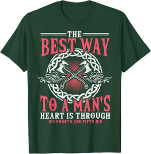 Shieldmaiden Shirt, Viking, Best Way To A Heart T-Shirt - T-Shirt | Forest