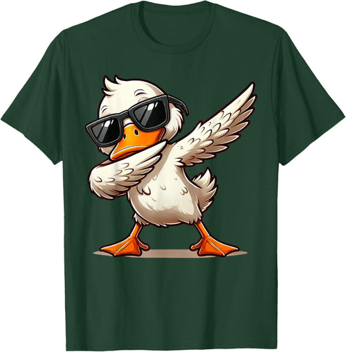 Quirky Bird Designs BY TEERA Dabbing Duck with Sunglasses Funny Cartoon Graphic