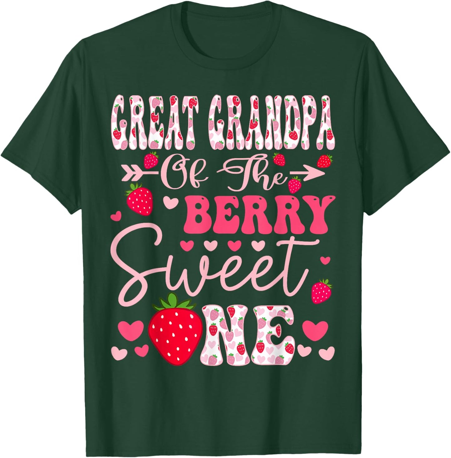 Great Grandpa Of The Berry Sweet One Strawberry 1St Birthday T-Shirt - T-Shirt | Forest