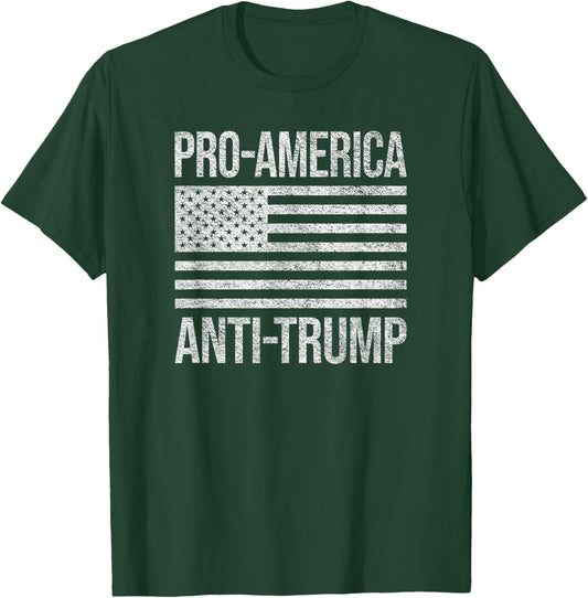 Pro America Anti Trump Us American Flag Patriot T-Shirt - T-Shirt | Forest