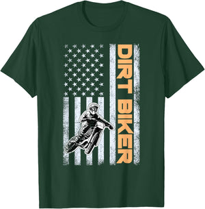 Dirt Bike Motocross Biker Boys Youth and Women T-Shirt - T-Shirt | Forest