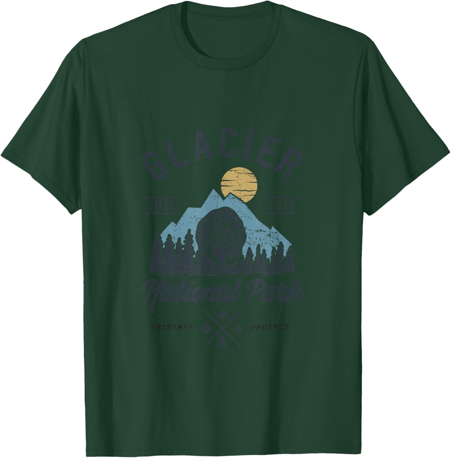 Glacier National Park Novelty Road Trip Montana T-Shirt - T-Shirt | Forest