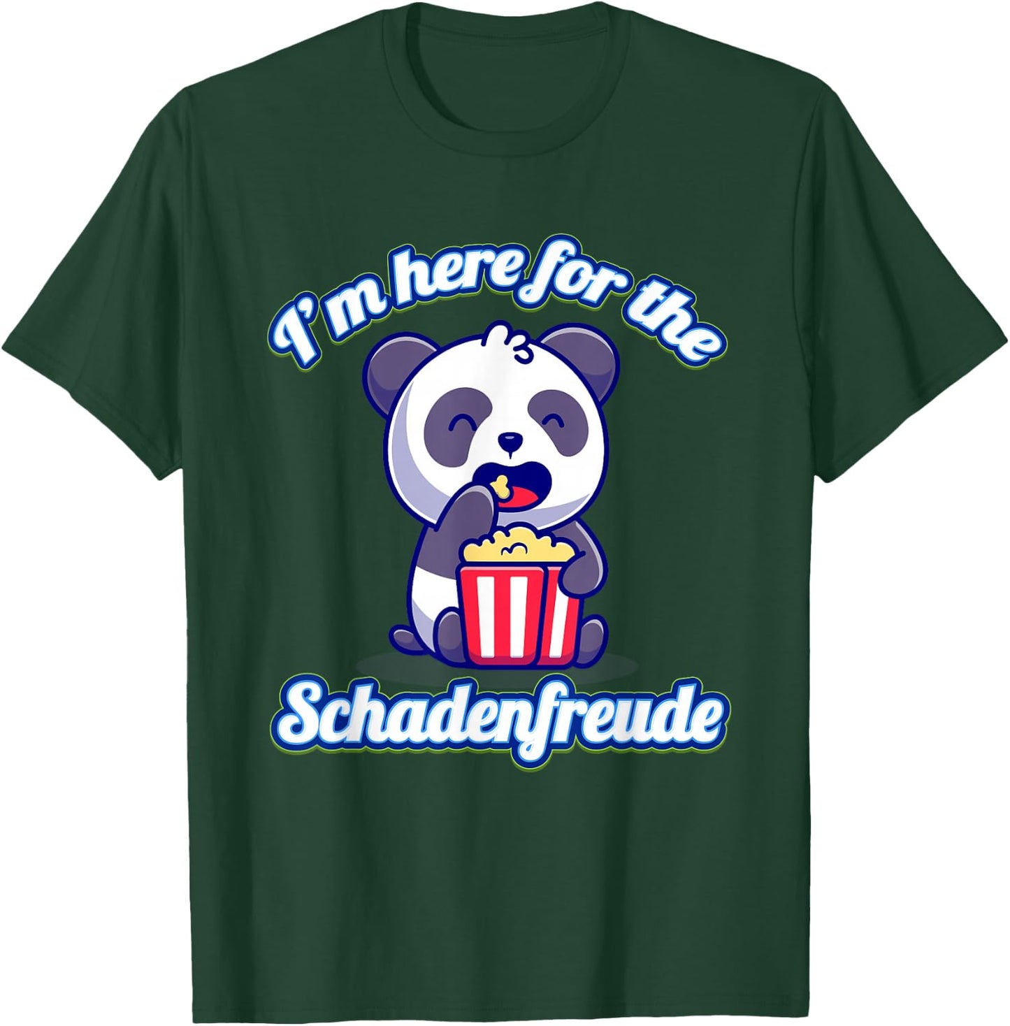 Everything Is Currency I'm Here For The Schadenfreude Funny Cute Panda Sarcastic -Adults Black Cotton, Polyester Short Sleeve Classic Fit Collarless T-Shirt - T-Shirt | Forest