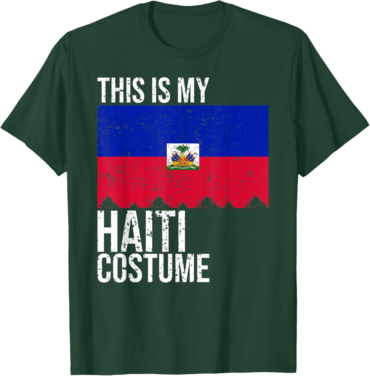 Vintage This is my Haiti Flag Costume For Halloween T-Shirt - T-Shirt | Forest