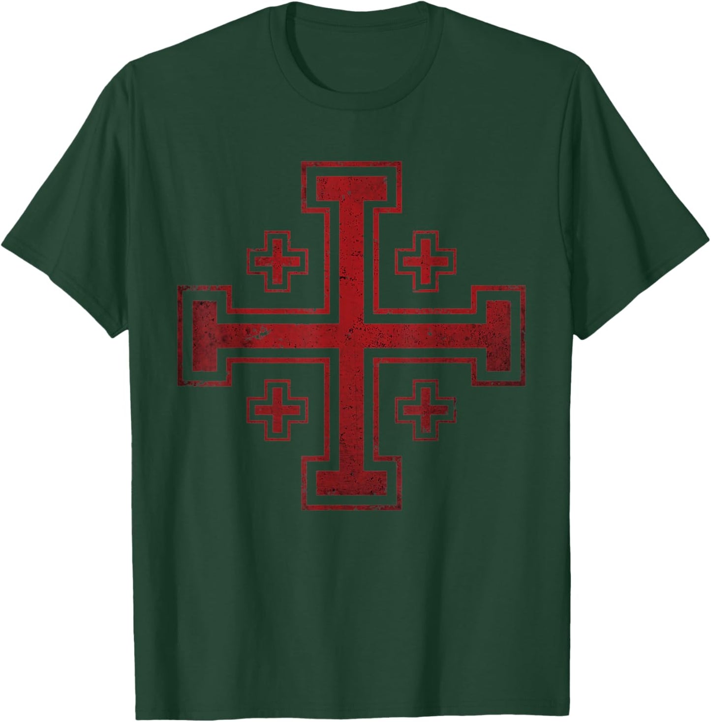 Catholic Knight Templar Crusader Cross T-Shirt - T-Shirt | Forest