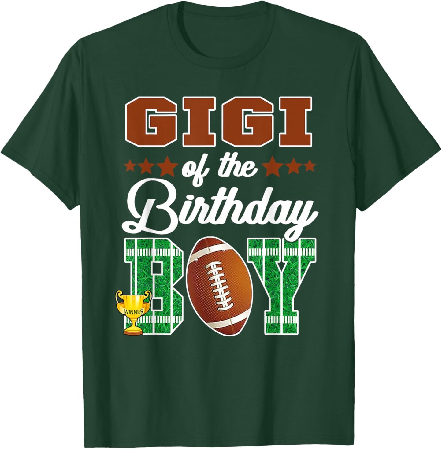 Gigi Of The Birthday Boy Football Party Family Matching T-Shirt - T-Shirt | Forest