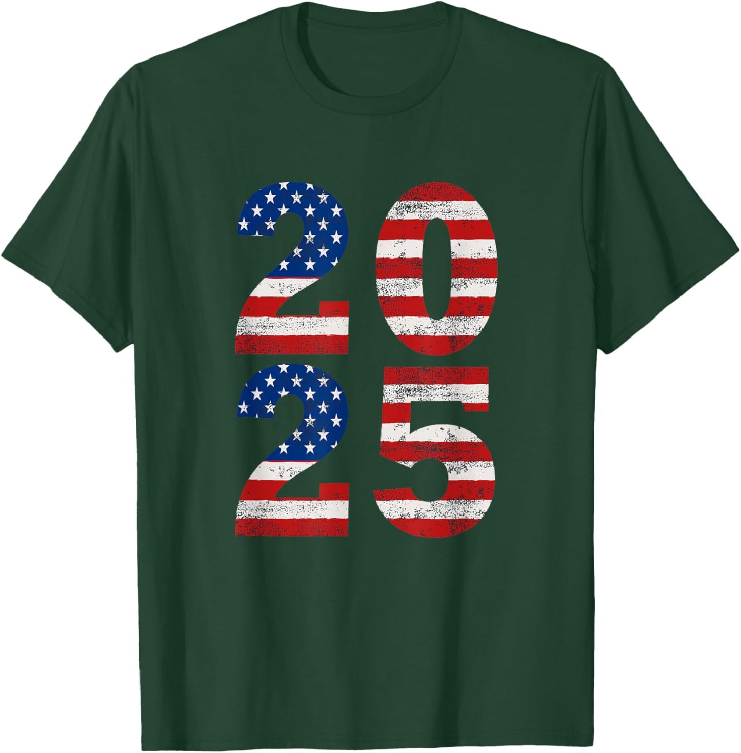 Classic Vintage 2025 American Flag 20 25 T-Shirt - T-Shirt | Forest