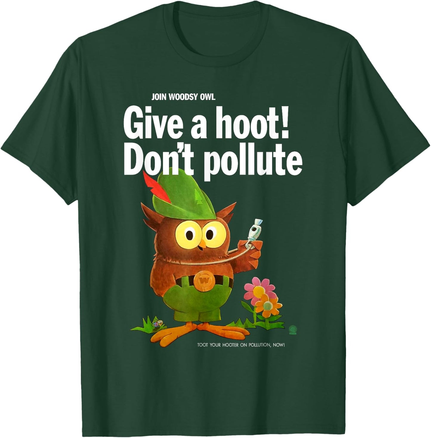 Woodsy Owl Retro Give a Hoot Don't Pollute T-Shirt - T-Shirt | Forest