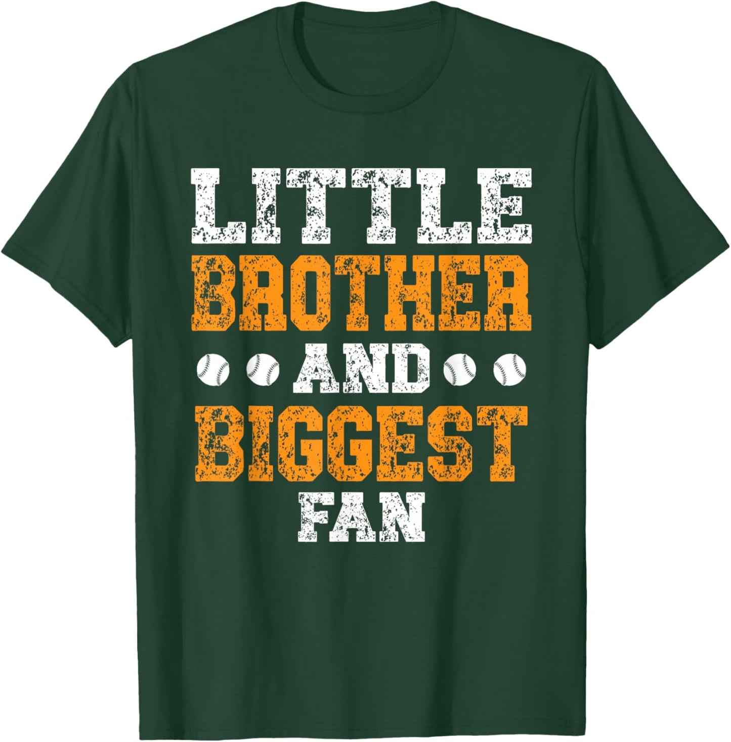 Little brother and biggest fan Softball Baseball Player T-Shirt - T-Shirt | Forest