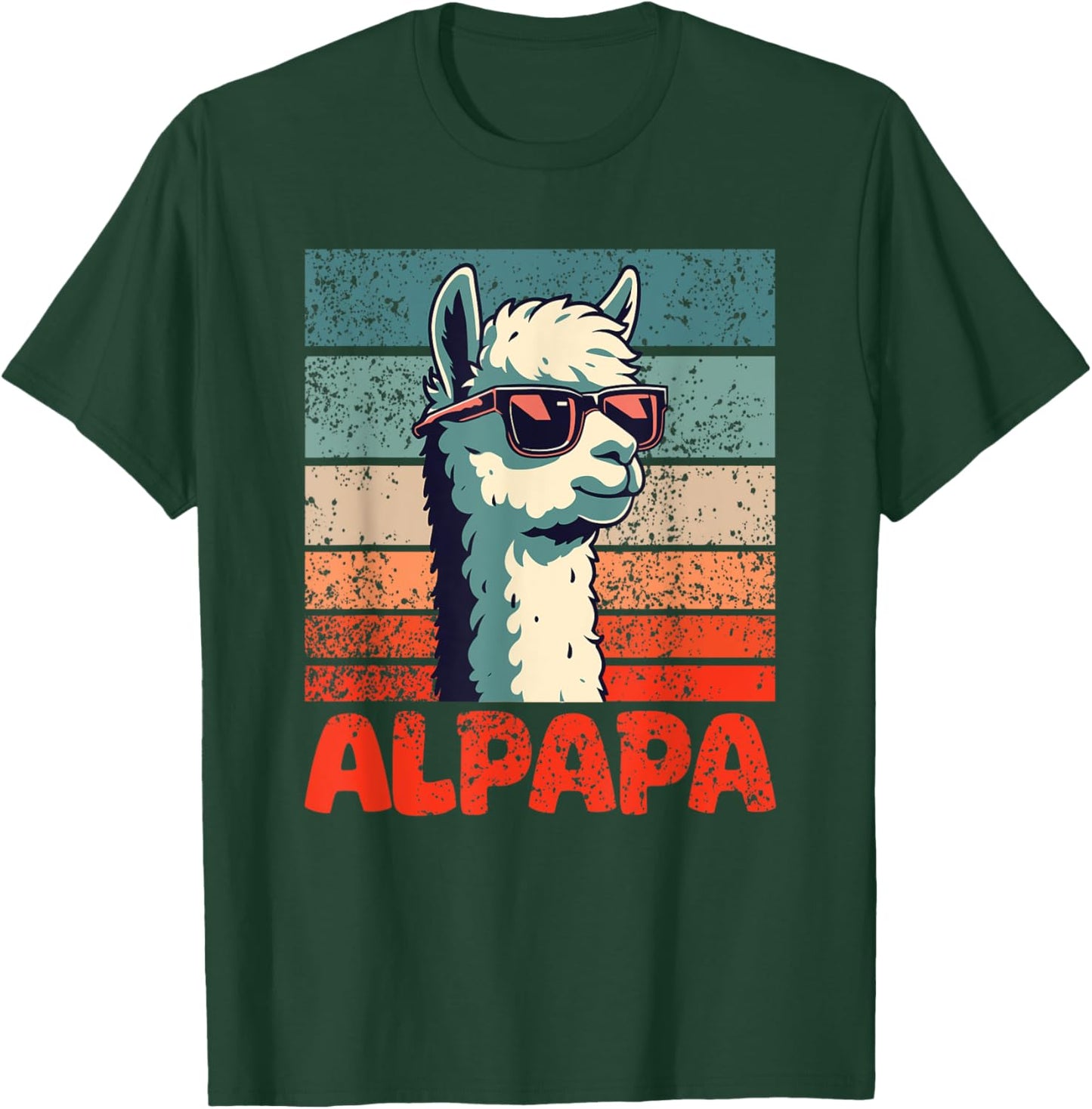 Alpapa Father's Day Best Dad Alpaca T-Shirt - T-Shirt | Forest