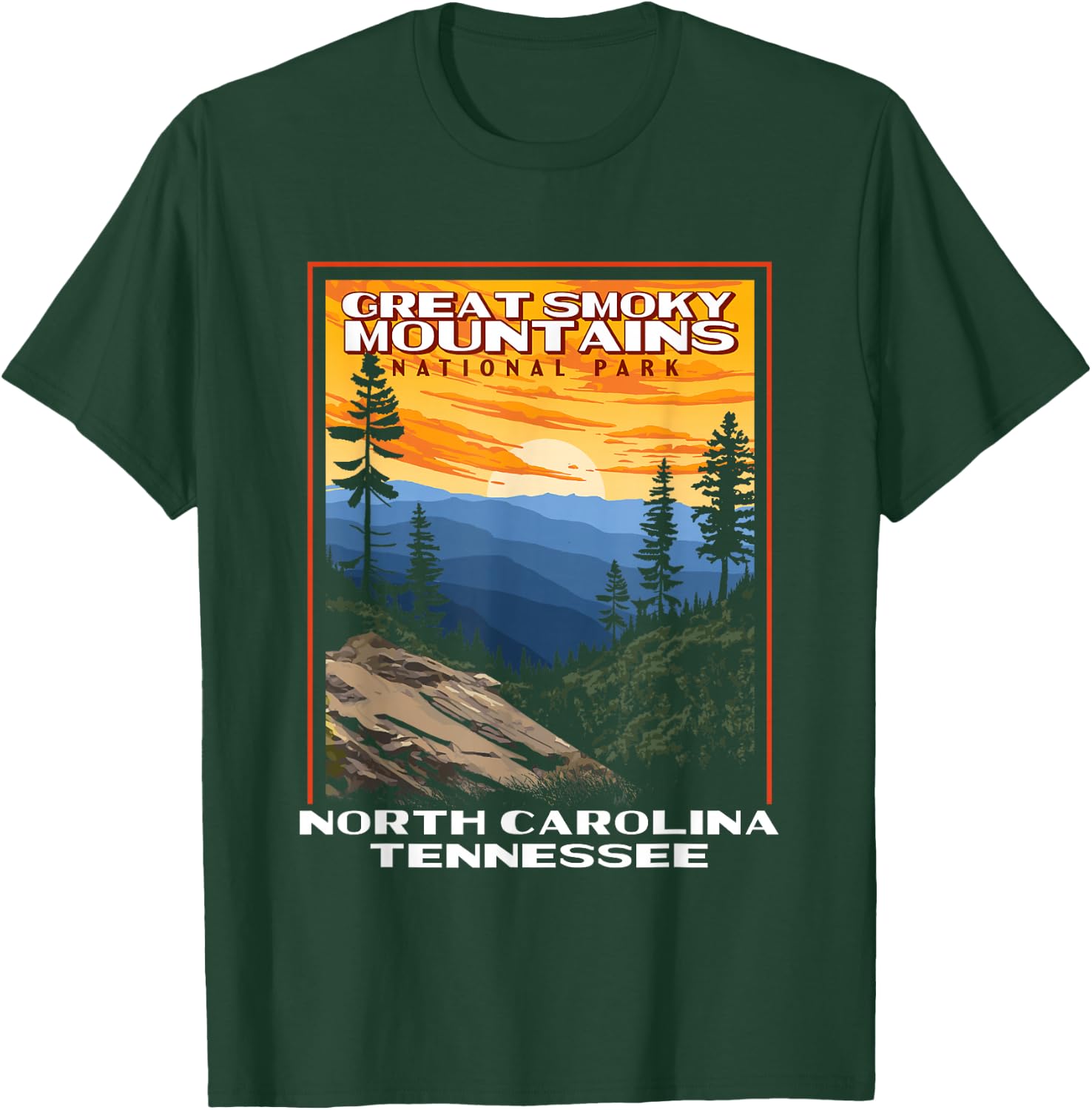 Great Smoky Mountains Vintage WPA National Park Smokies T-Shirt - T-Shirt | Forest