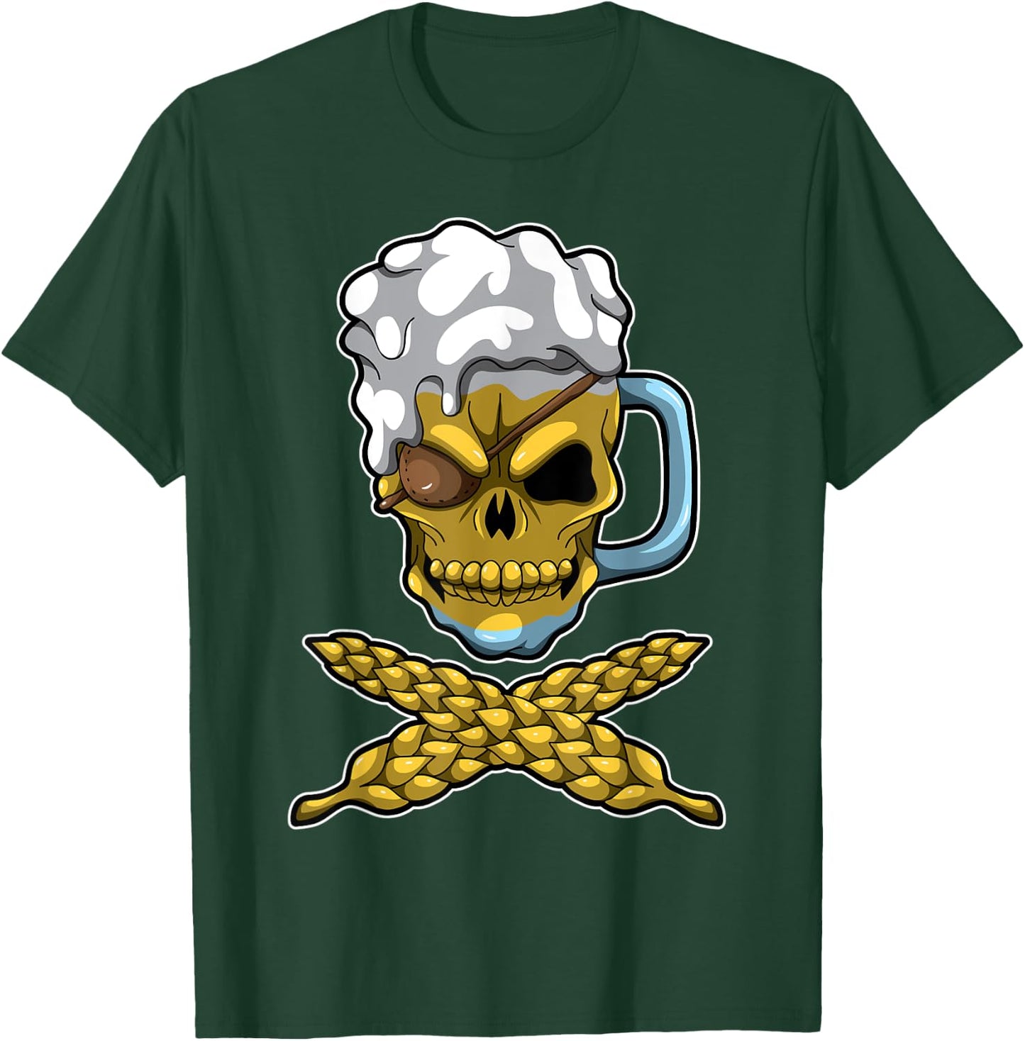 Beer Mug Skull And Bones - Brewery Pirate - Brewage Symbol T-Shirt - T-Shirt | Forest
