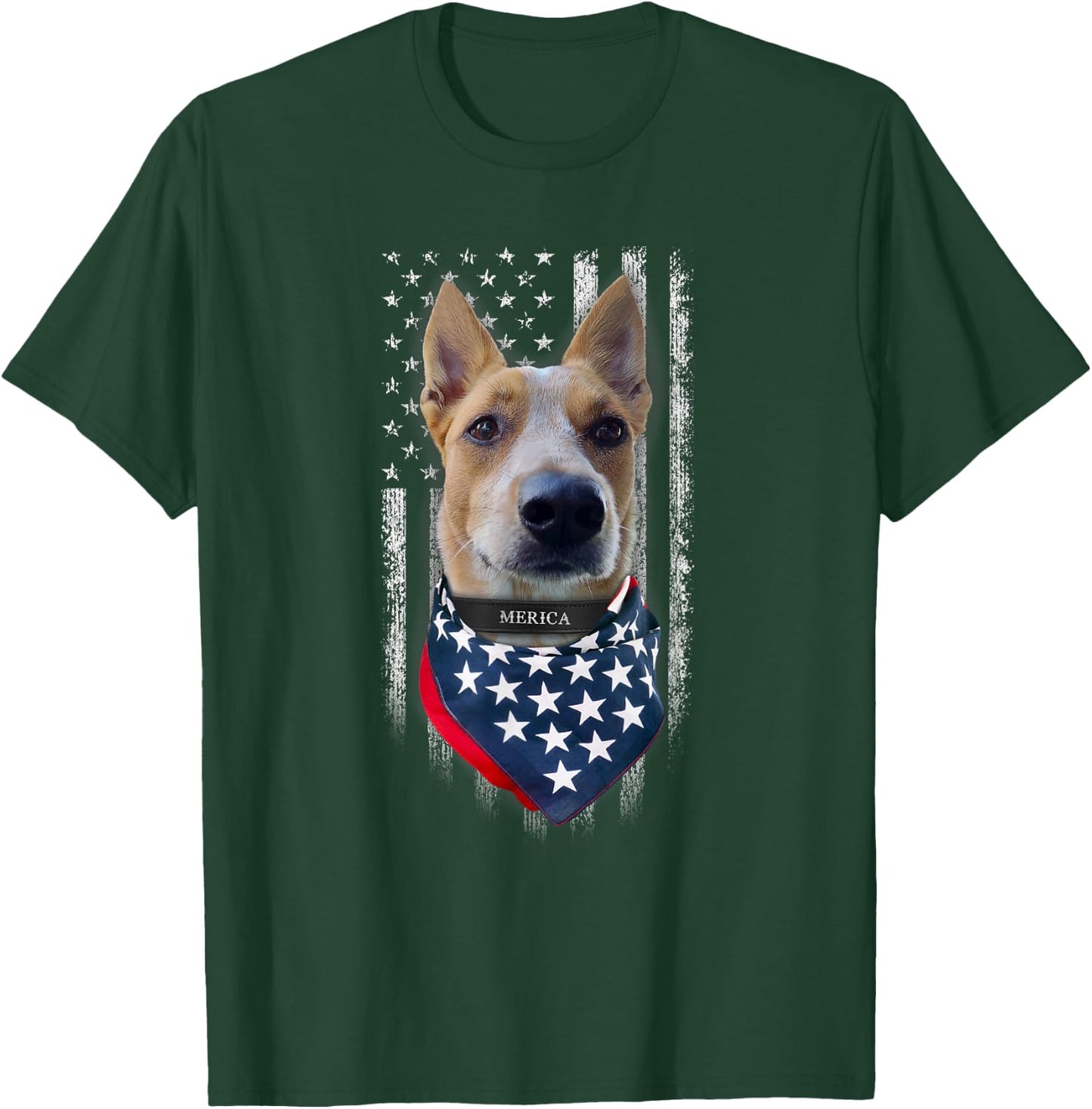American Flag Red Heeler Dog Women Kids Men T-Shirt - T-Shirt | Forest