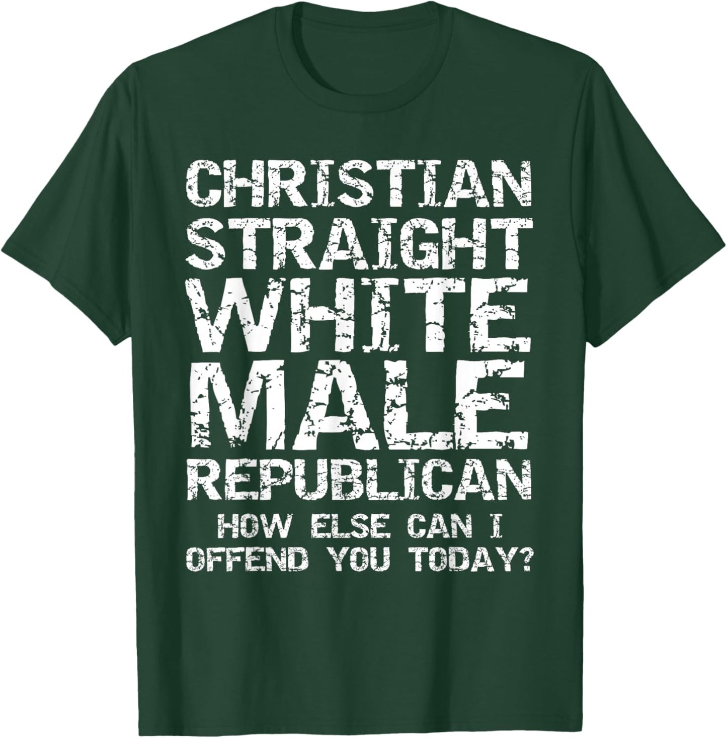 Funny Conservative Christian Straight White Male Republican T-Shirt - T-Shirt | Forest