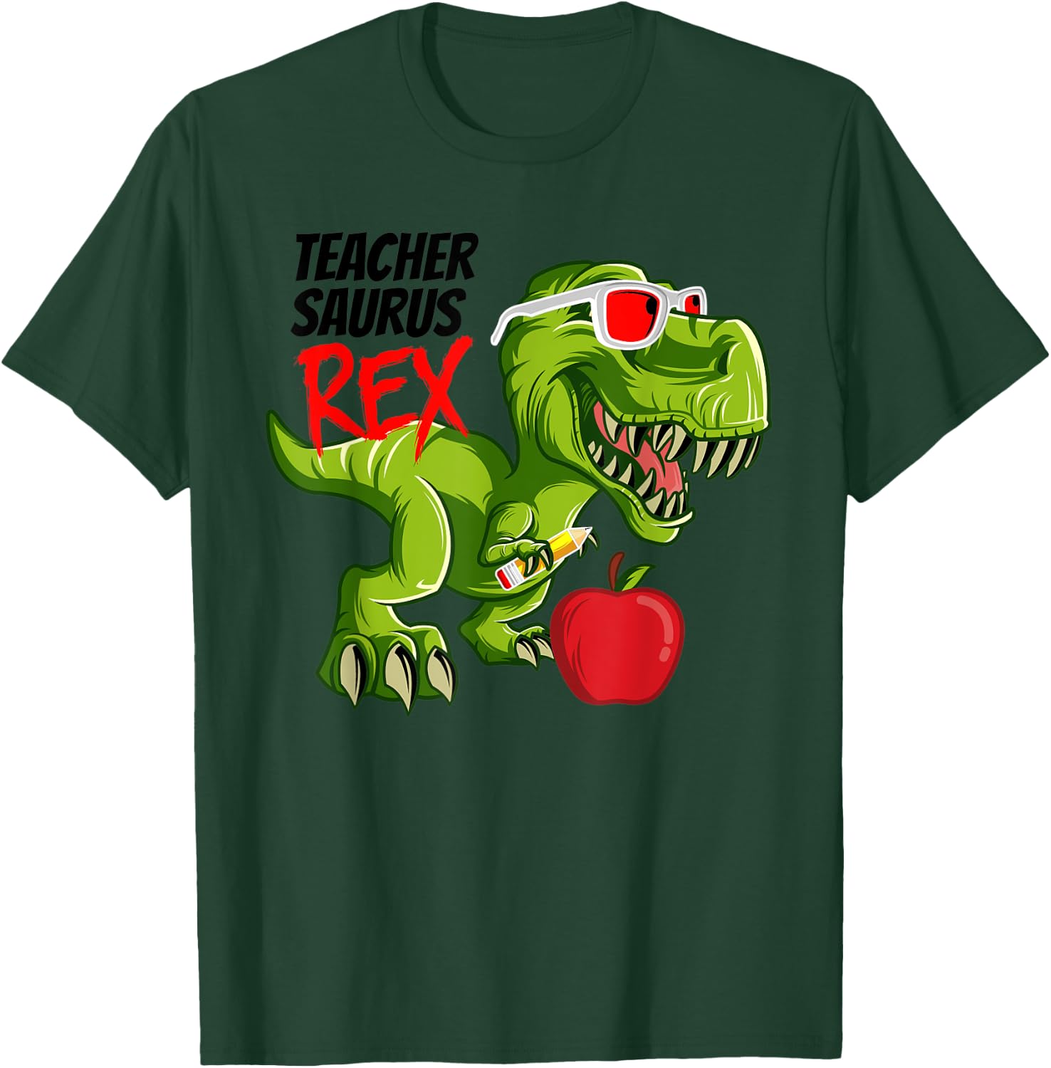 Teachersaurus Rex Teacher Dinosaur Back to School Dino Gift T-Shirt - T-Shirt | Forest