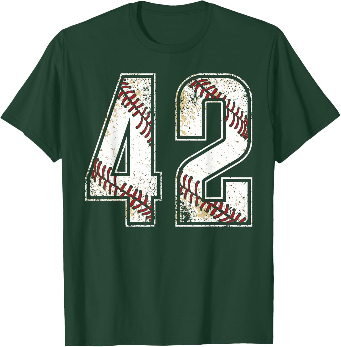 #42 Baseball Jersey Number 42 Vintage Retro Birthday Gift T-Shirt - T-Shirt | Forest