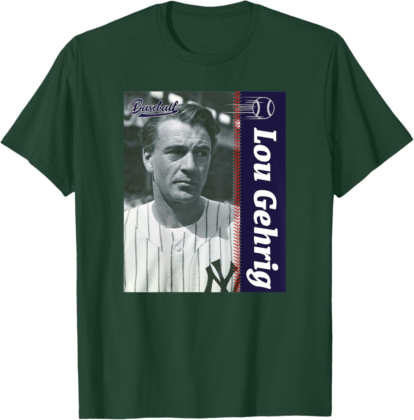 Lou Gehrig_Baseball_Back Printed T-Shirt - T-Shirt | Forest
