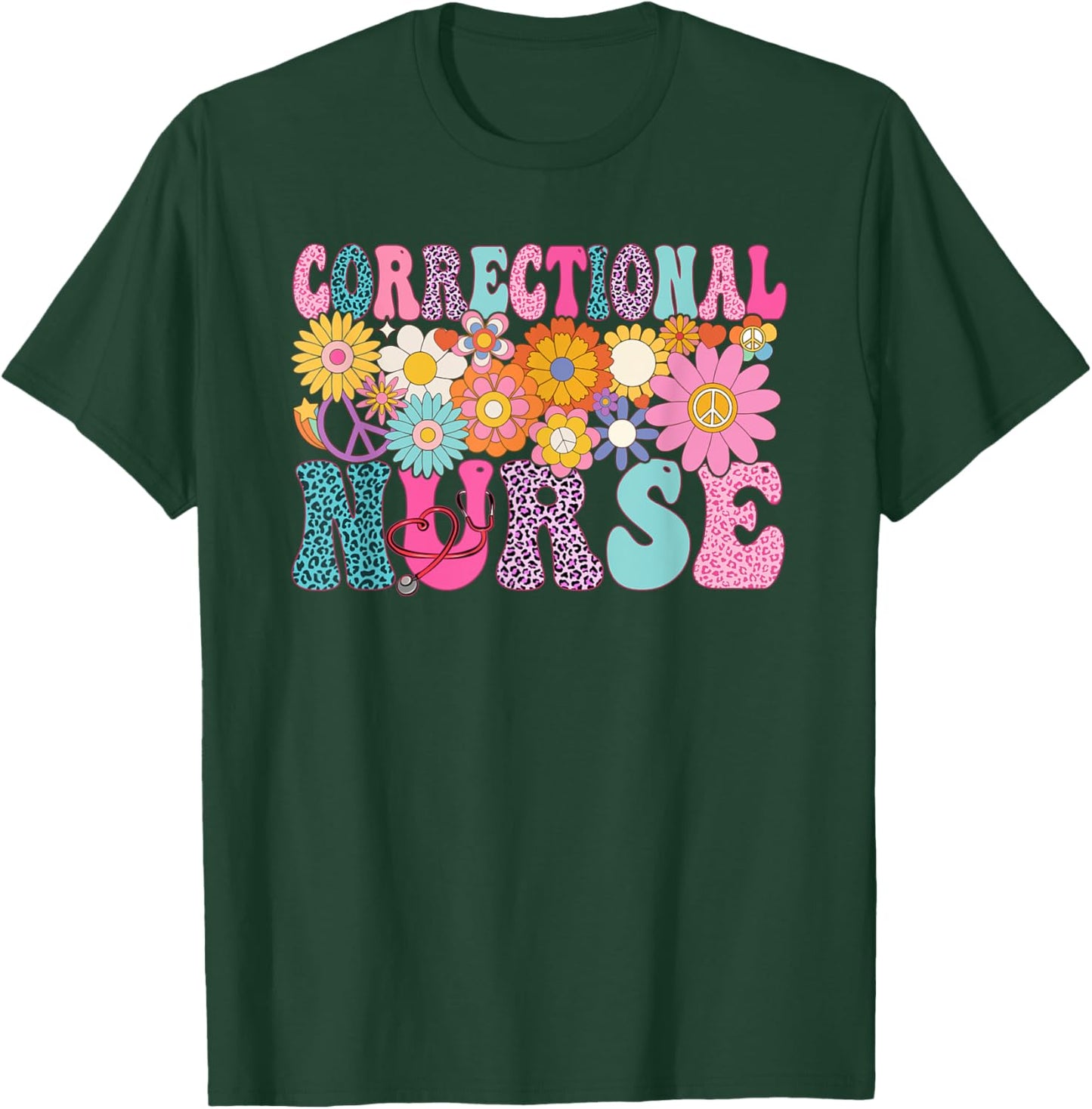 Correctional Nurse Week Groovy Appreciation Day T-Shirt - T-Shirt | Forest