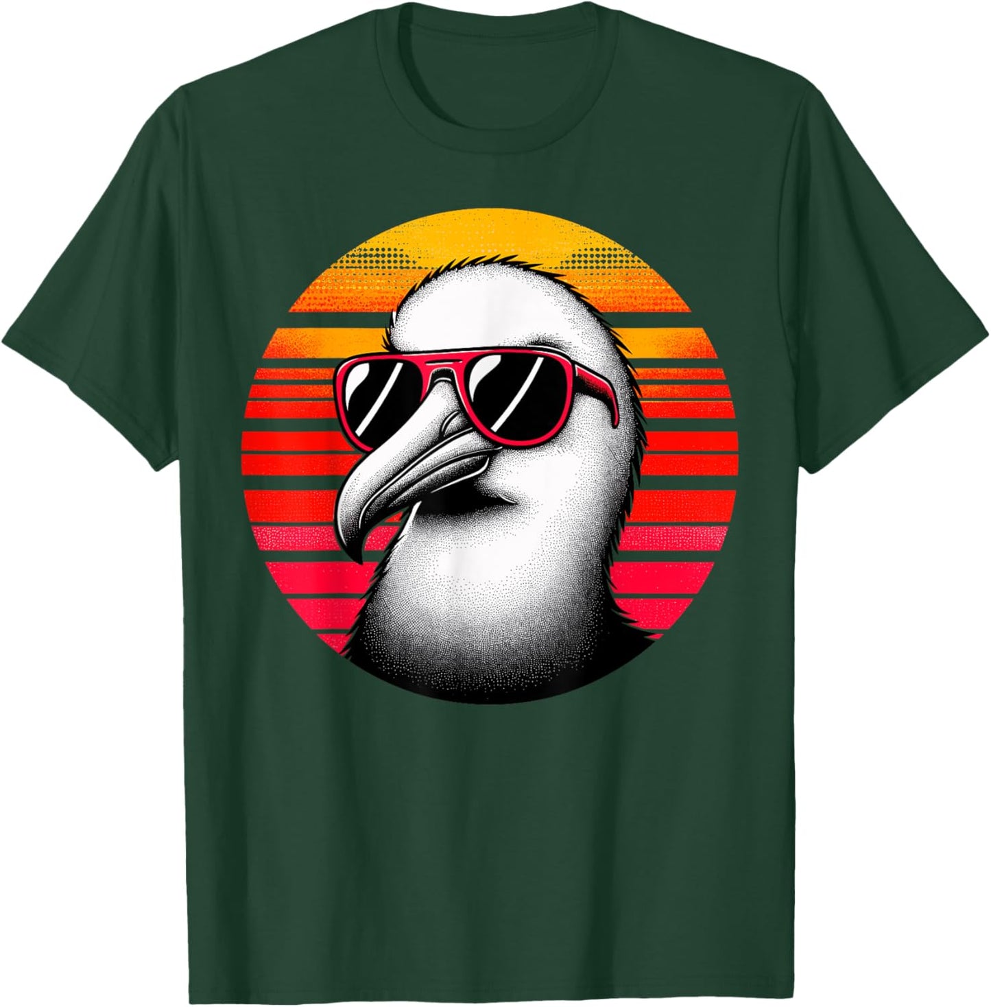 Albatross Bird Sunglasses Sunset Retro Style Vintage 70s T-Shirt - T-Shirt | Forest