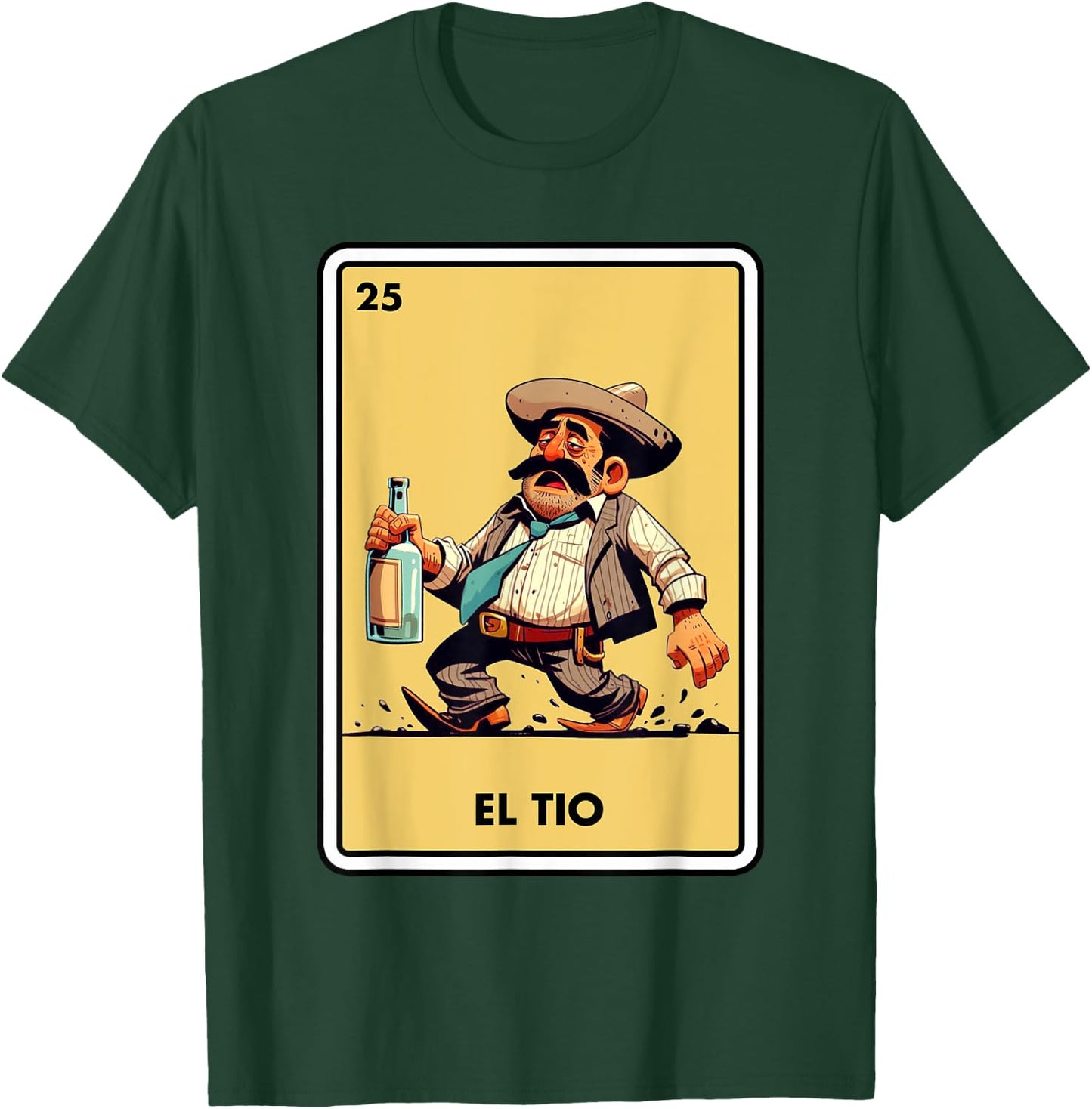 Mexican Uncle Drinking Lover Tio El Tio Mexican Bingo Card T-Shirt - T-Shirt | Forest