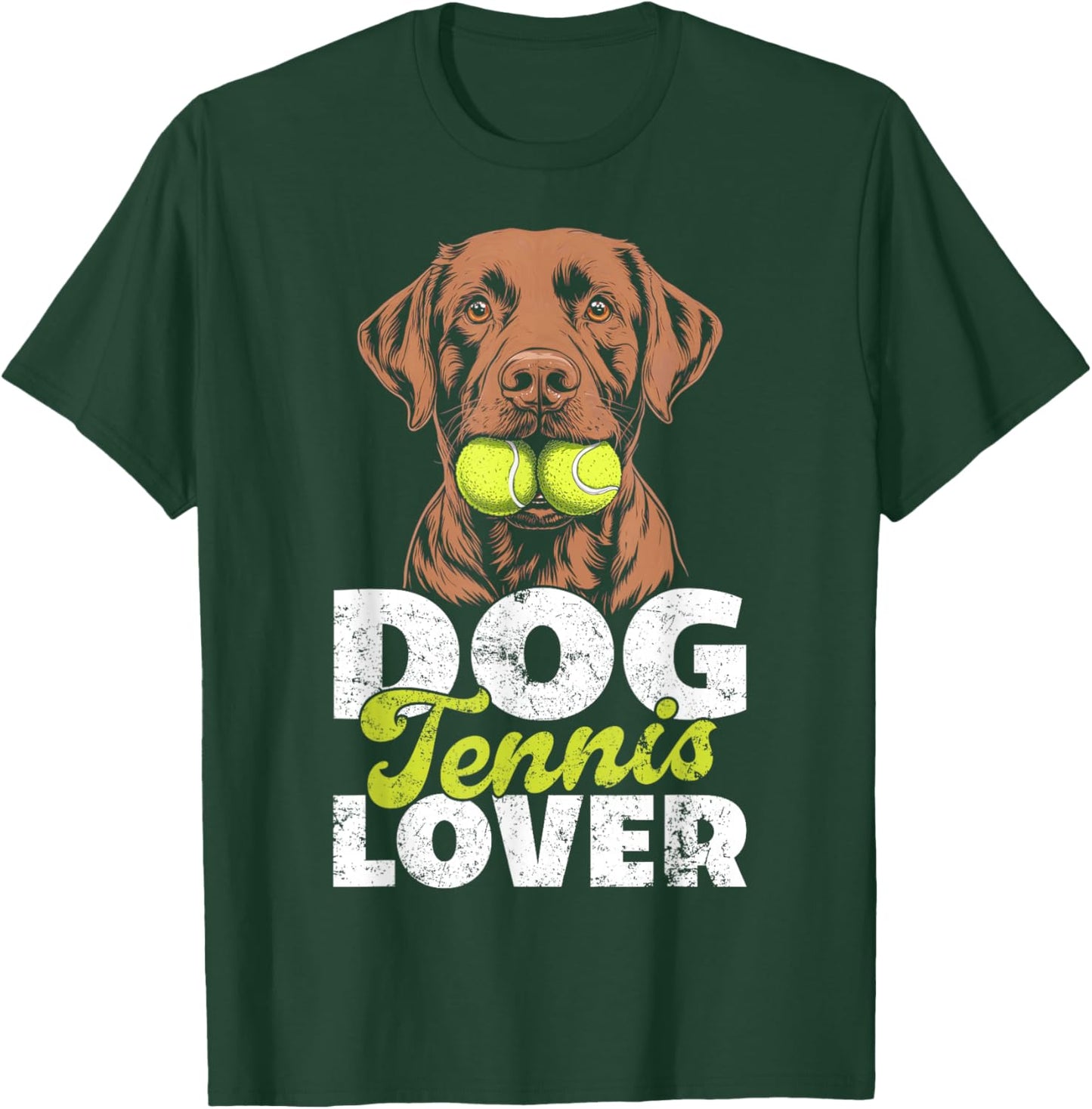 Dog Tennis Lover Gift Shirt Funny Tennis Balls Pet Owner T-Shirt - T-Shirt | Forest