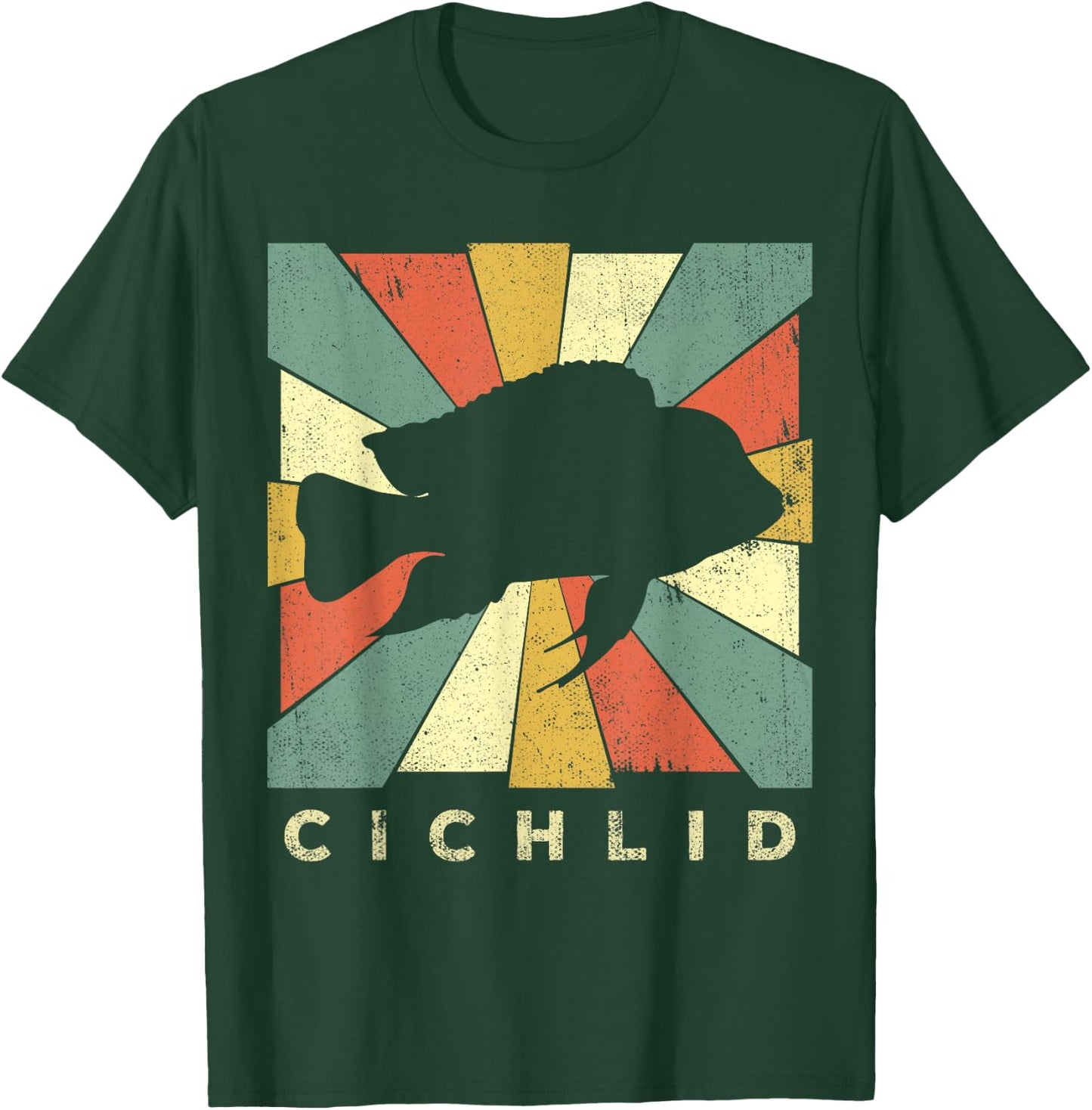 Vintage Cichlid Fish Lover Retro Style Animal T-Shirt - T-Shirt | Forest