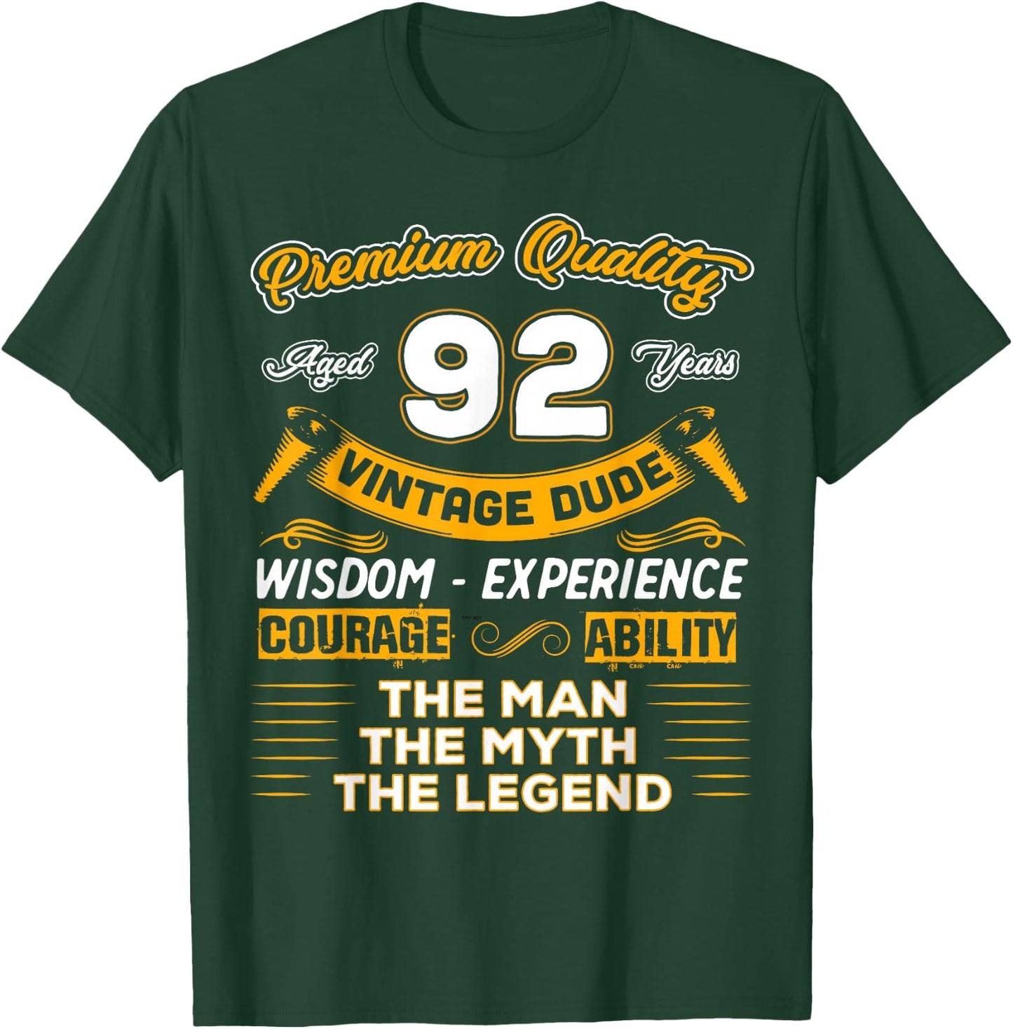 92nd Birthday Gifts The Man Myth Legend 92 Years Old D4 T-Shirt - T-Shirt | Forest