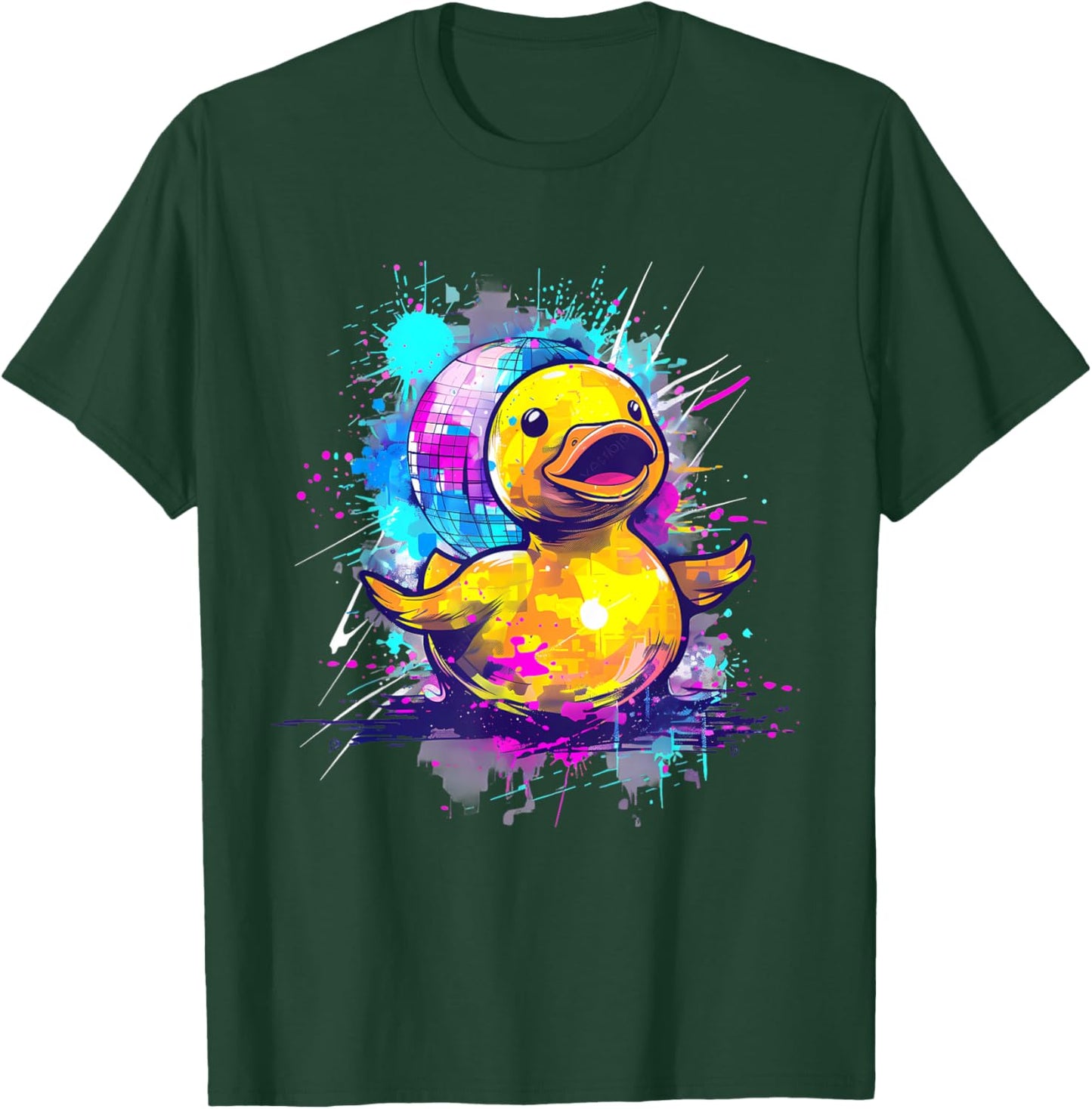 Rubber Duck Disco Rubber Duckie Rubber Duckling Watercolor T-Shirt - T-Shirt | Forest