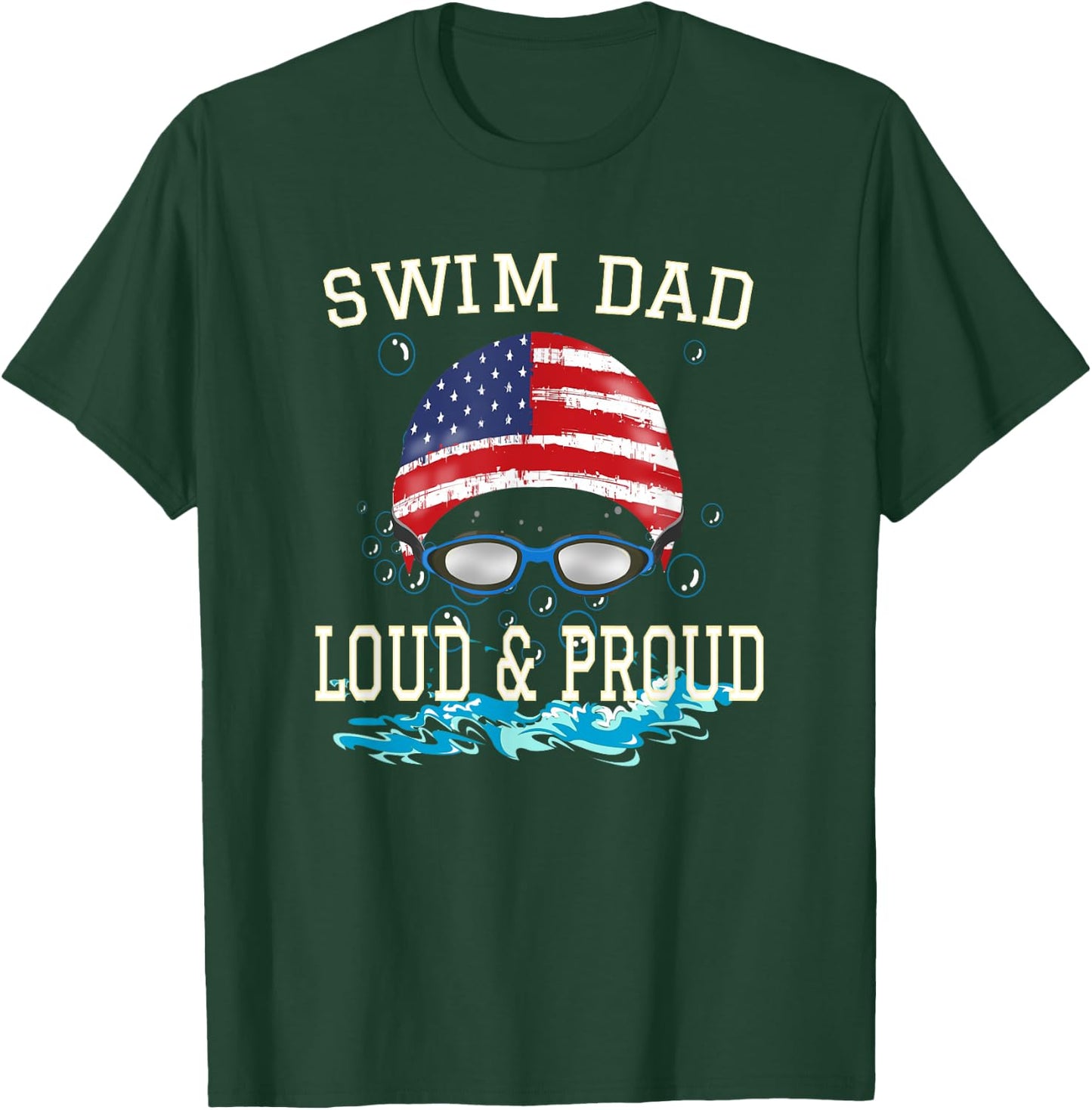 Swim Dad T shirt Funny Swimming Swimmer Cheer Dad Gift T-Shirt - T-Shirt | Forest