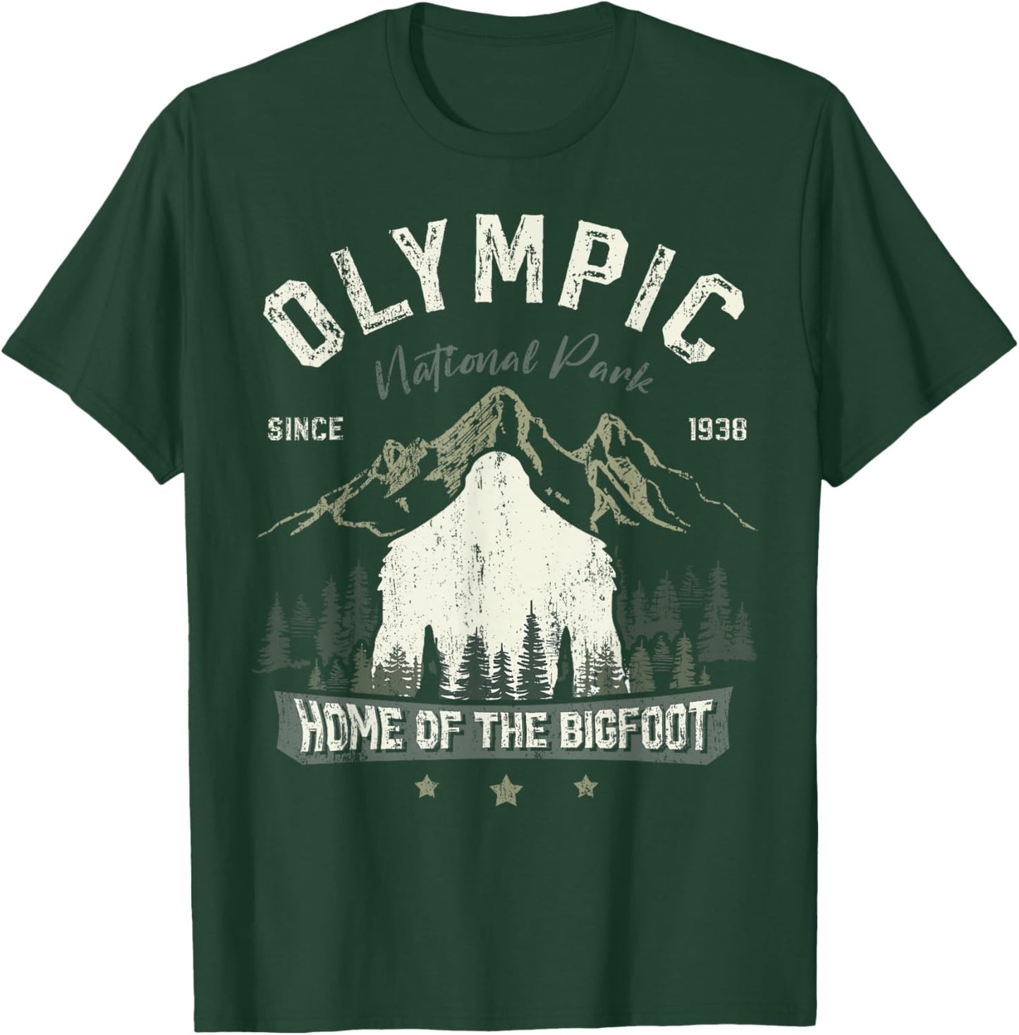 Olympic National Park Bigfoot Sasquatch Washington State T-Shirt - T-Shirt | Forest