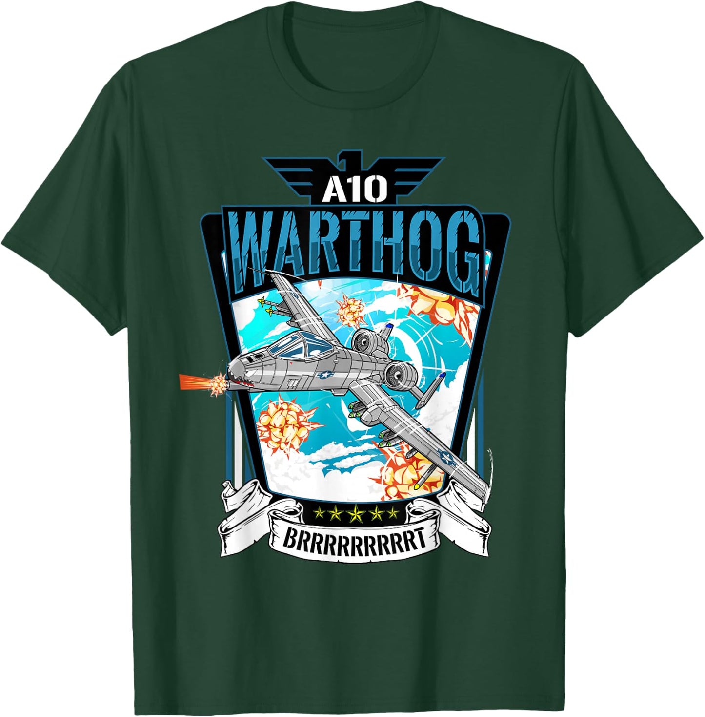 American Military Fighter Bomber A10 Warthog T-Shirt - T-Shirt | Forest