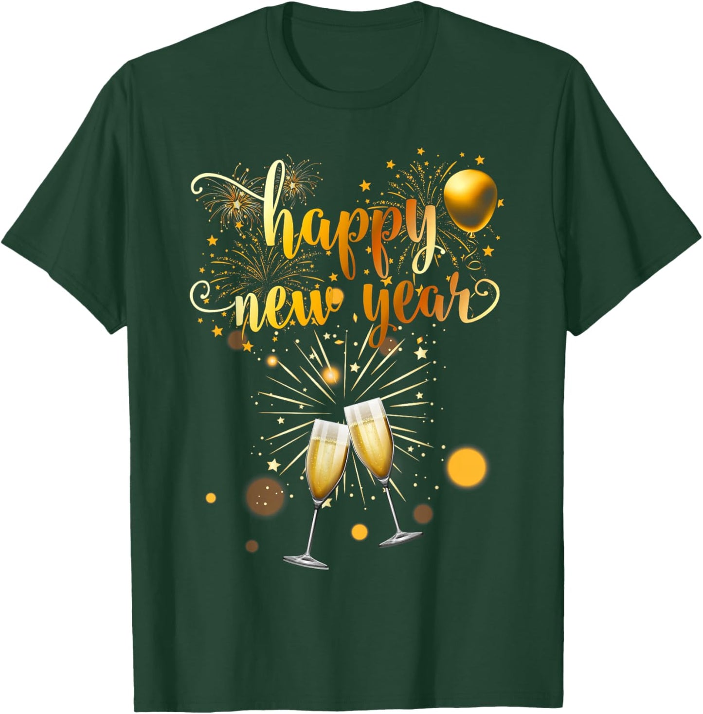 New Years Eve Party Supplies 2026 Happy New Year Fireworks T-Shirt - T-Shirt | Forest