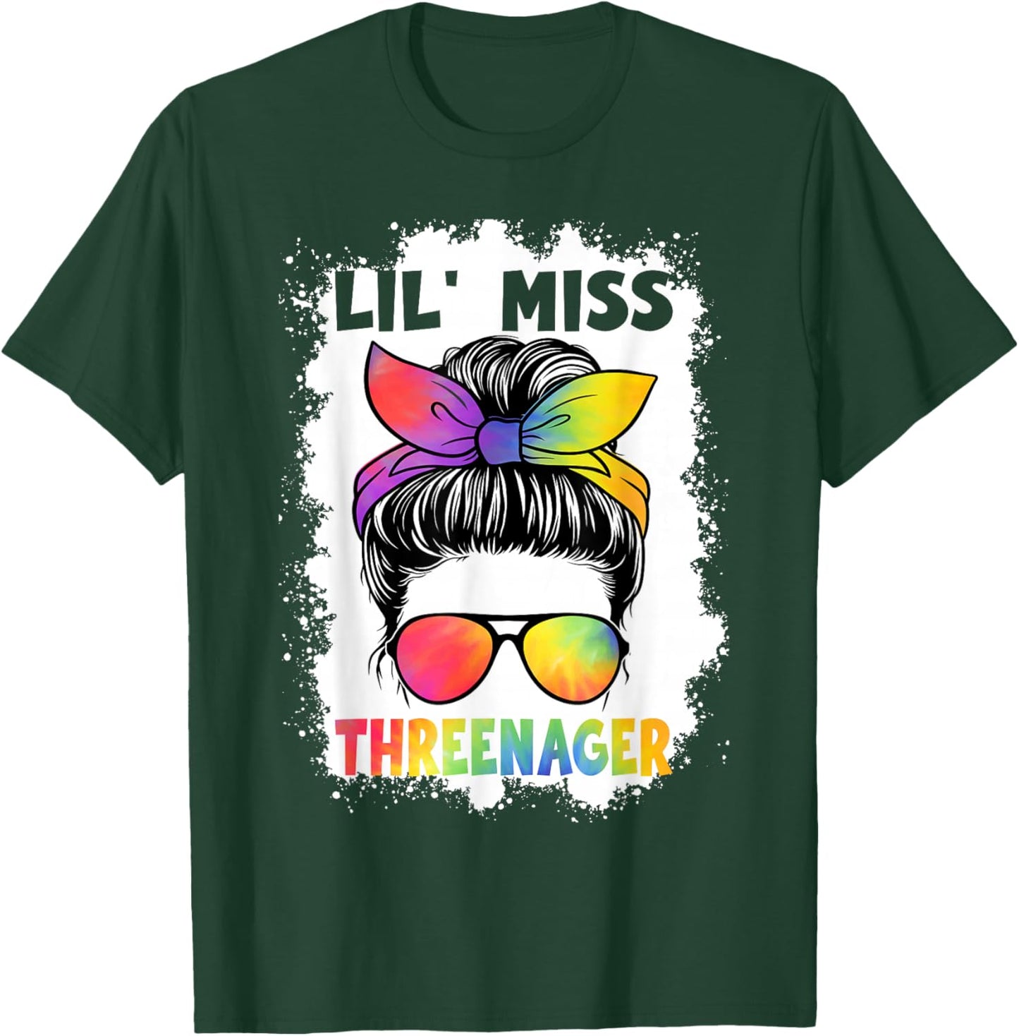 Little Miss Threenager Birthday 3 Years 3rd Birthday Girl T-Shirt - T-Shirt | Forest