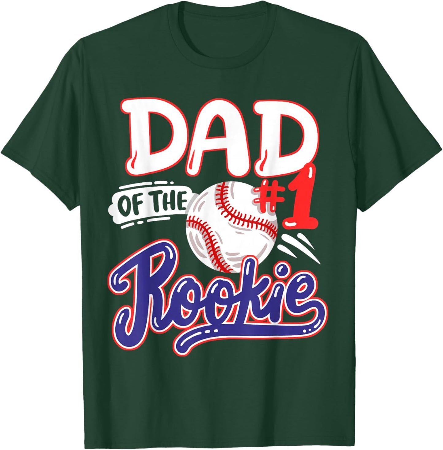 Dad of Rookie 1st Baseball Birthday Party Theme Matching T-Shirt - T-Shirt | Forest