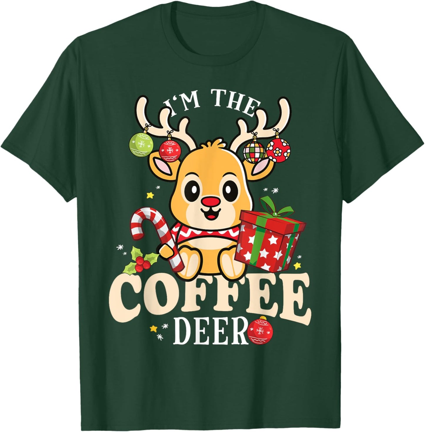 I'm The Coffee Reindeer Christmas Family Pajama T-Shirt - T-Shirt | Forest