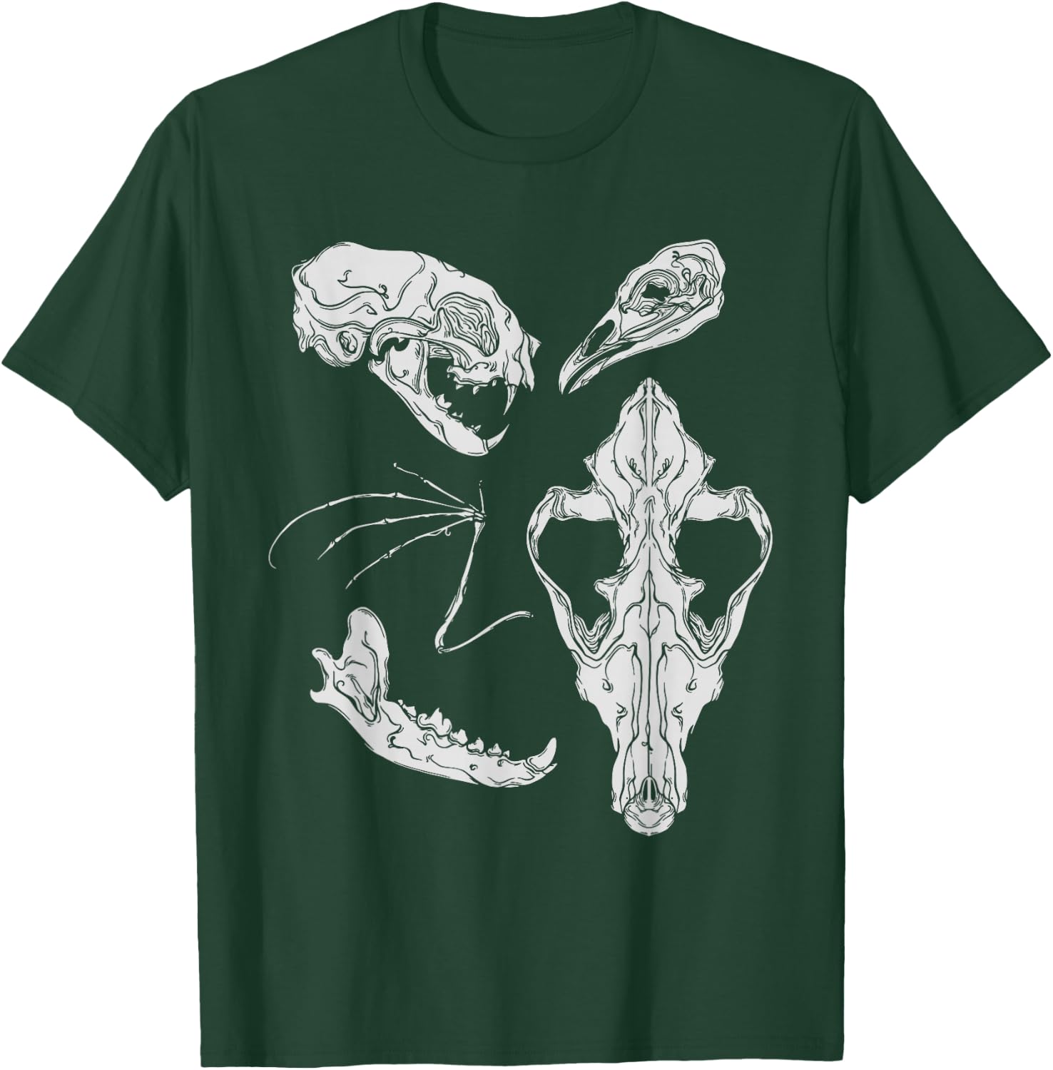 Gothic Horror | Witch Wicca | Vulture Culture | Animal Bone T-Shirt - T-Shirt | Forest