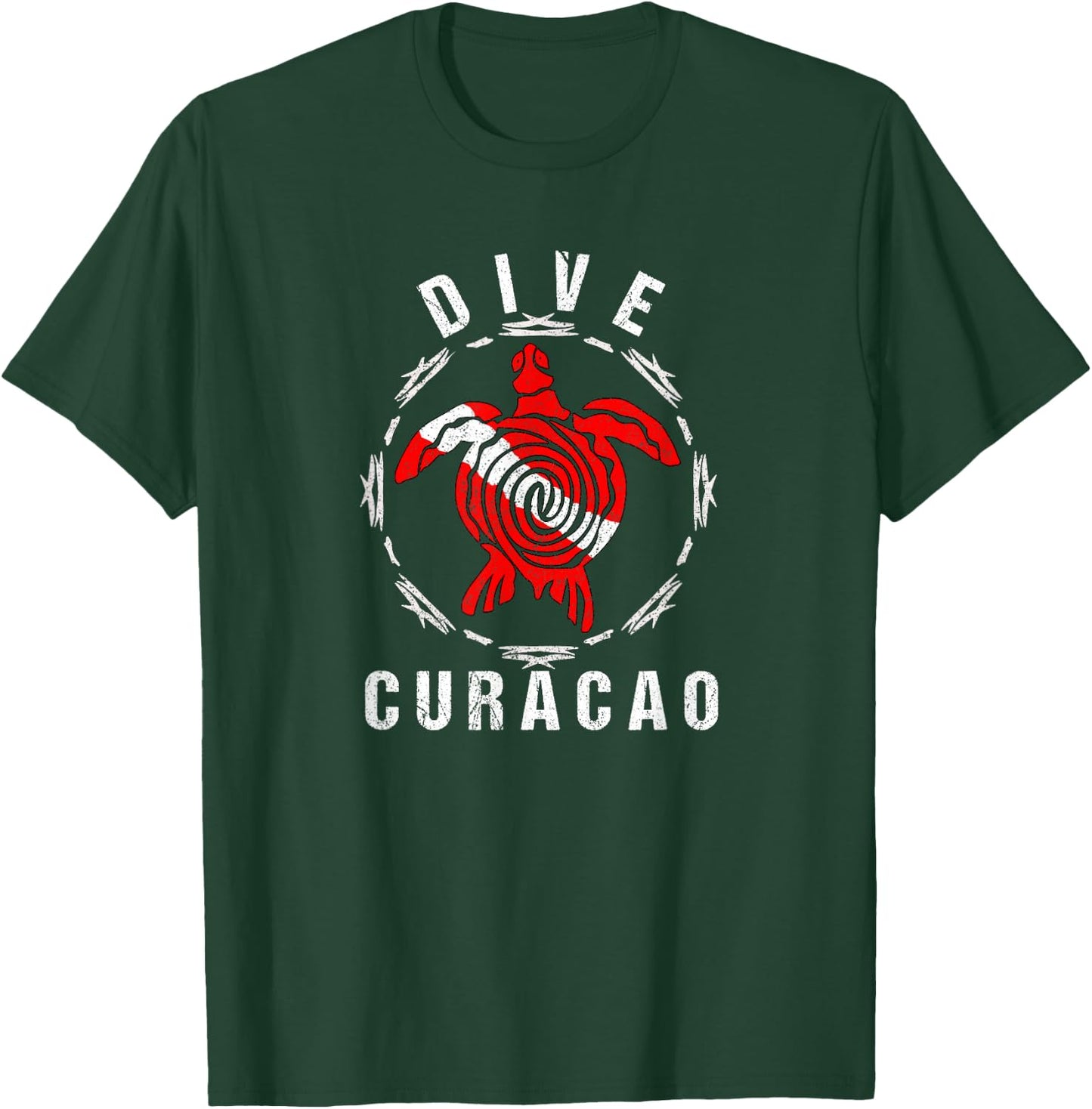 Dive Curacao Vintage Tribal Turtle T-Shirt - T-Shirt | Forest
