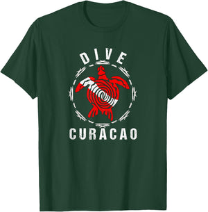Dive Curacao Vintage Tribal Turtle T-Shirt - T-Shirt | Forest