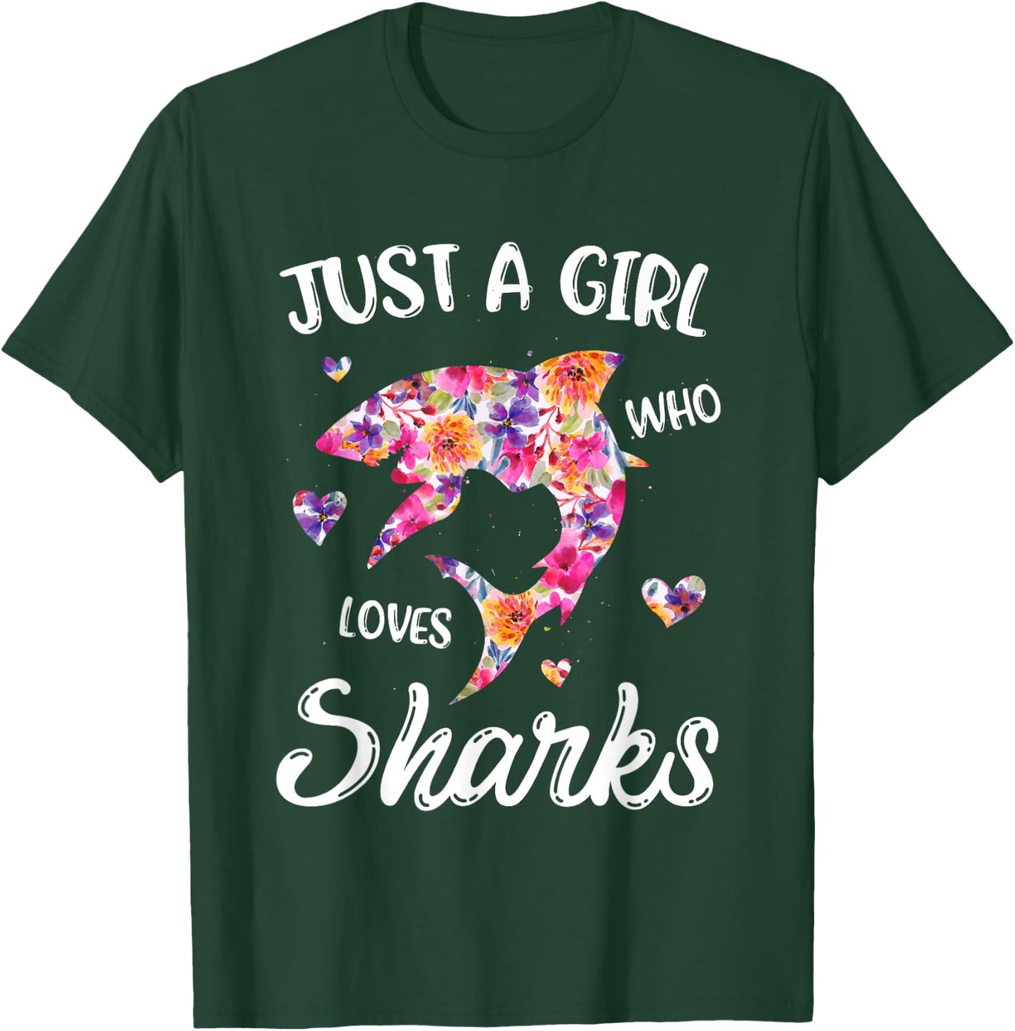 Just A Girl Who Loves Sharks Women Shark Lover T-Shirt - T-Shirt | Forest