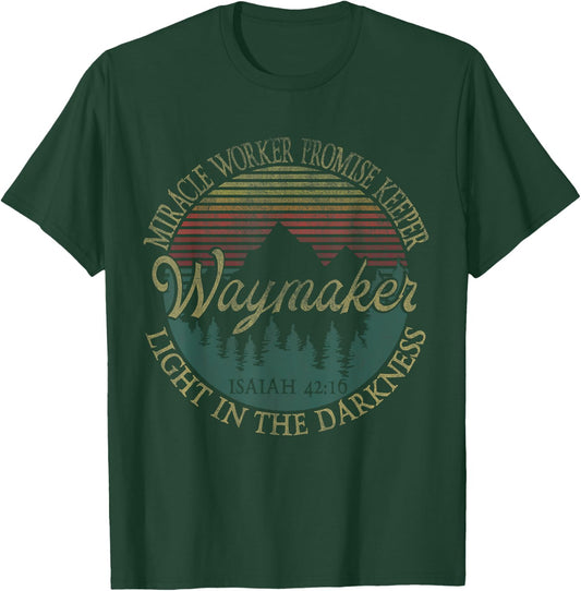 waymaker miracle worker promise keeper faith Bible Christian T-Shirt - T-Shirt | Forest