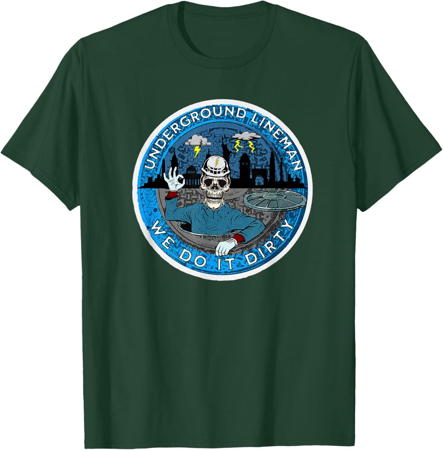 Underground Lineman Cable Splicer - Black - Small - -Adults - Short Sleeve - Classic Fit - Cotton 60%, Polyester 40% T-Shirt - T-Shirt | Forest