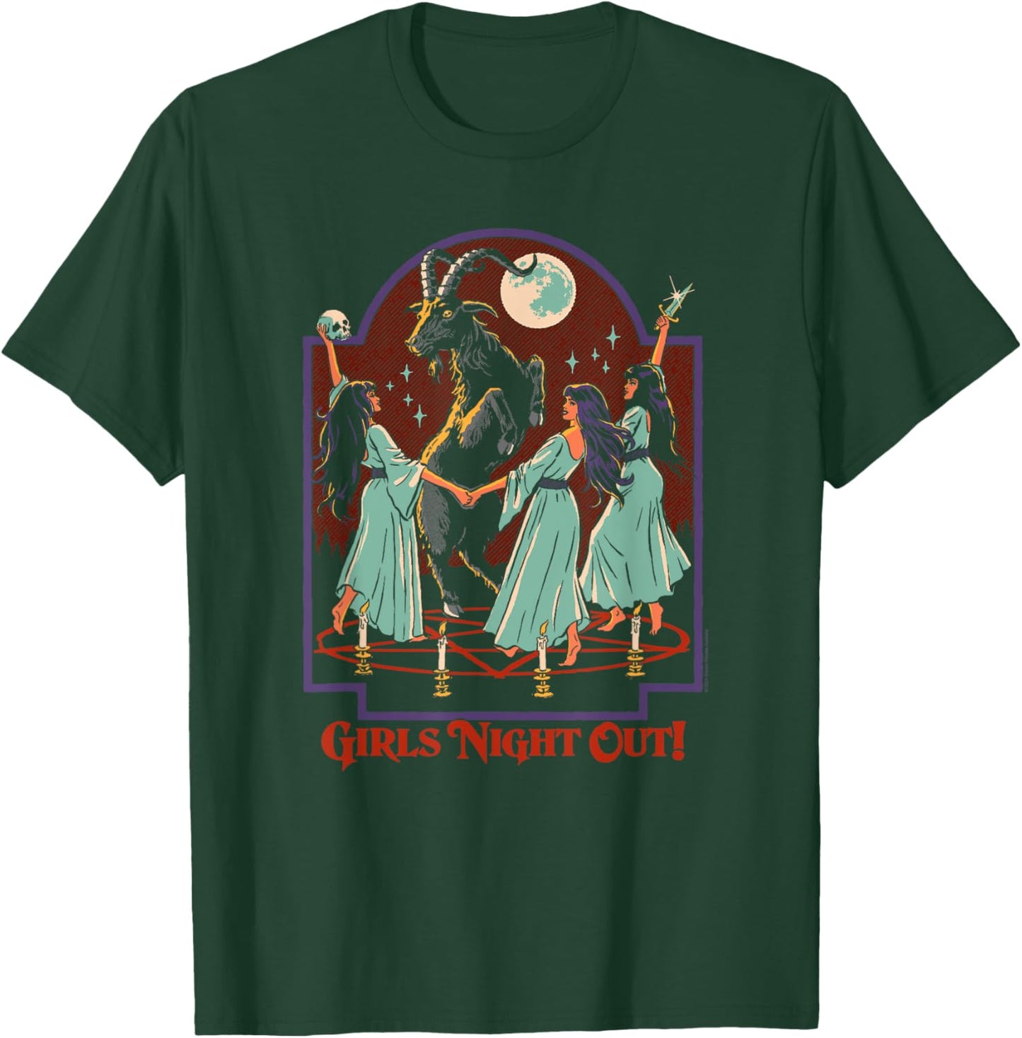 Steven Rhodes Girls Night Out Ritual Sacrifice Dark Humor T-Shirt - T-Shirt | Forest