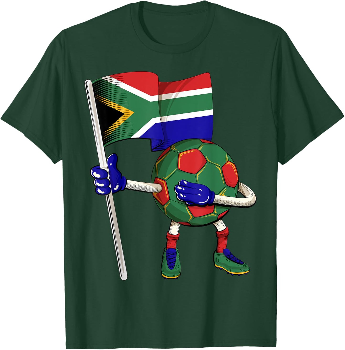 South Africa Soccer Jersey Africa Flag Football Dab Funny T-Shirt - T-Shirt | Forest