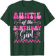 Auntie Of The Birthday Girl Kids Daughter Pink Themed Groovy T-Shirt - T-Shirt | Forest