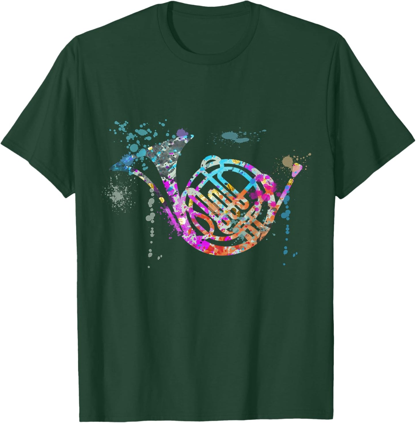French Horn Instrument Silhouette French Horns T-Shirt - T-Shirt | Forest