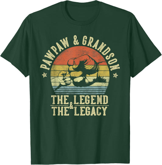 Pawpaw Gifts From Grandson For Birthday Pawpaw and Grandson The Legend And The Legacy Gifts Pawpaw T-Shirt - T-Shirt | Forest
