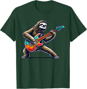 Cute Punk Sloth, Rock'n Roll Goth, Guitar Kids Rock Star T-Shirt - T-Shirt | Forest